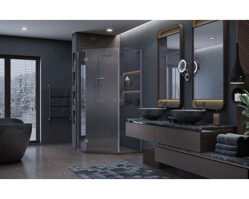 Душевой уголок Ambassador Diamond 100х100 12011112L профиль Хром стекло прозрачное