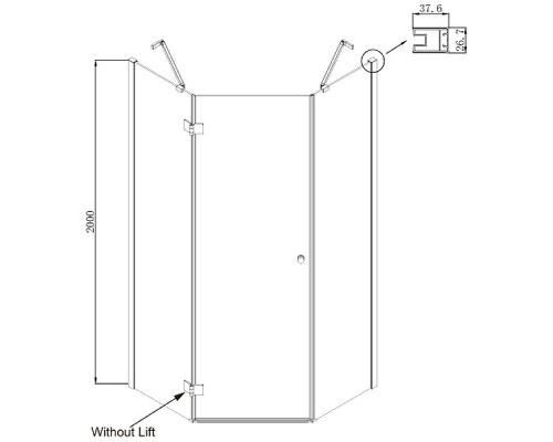 Душевой уголок Ambassador Diamond 100х100 12011112L профиль Хром стекло прозрачное
