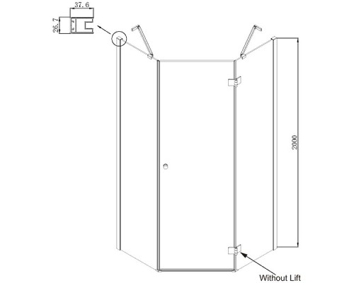 Душевой уголок Ambassador Diamond 100х100 12011112R профиль Хром стекло прозрачное