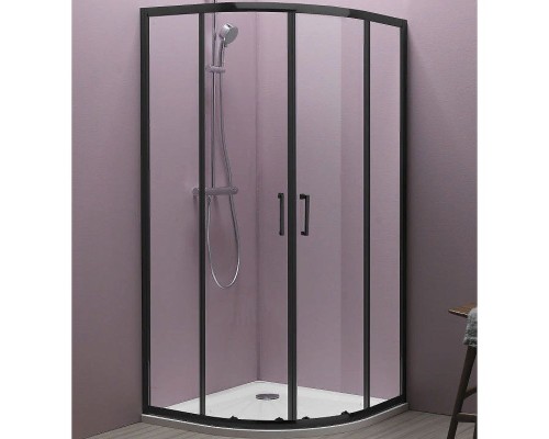Душевой уголок Kolpa San Eco Quat TKP 80x80 515290 профиль Черный стекло прозрачное