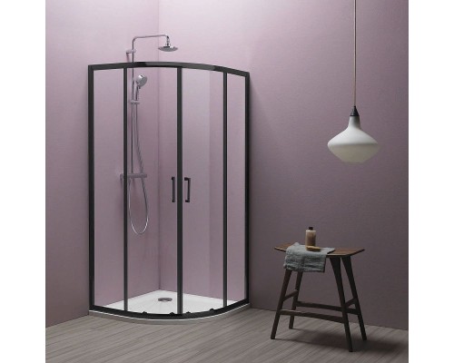 Душевой уголок Kolpa San Eco Quat TKP 90x90 515300 профиль Черный стекло прозрачное