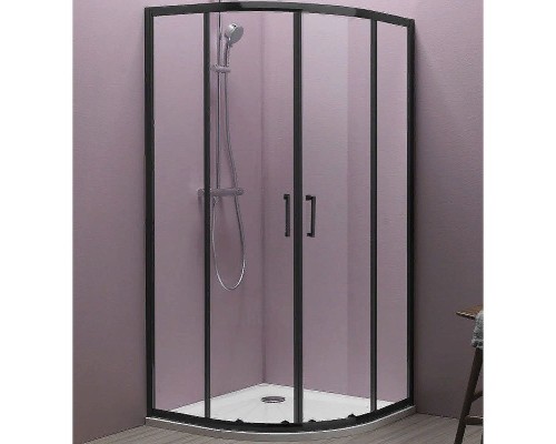 Душевой уголок Kolpa San Eco Quat TKP 90x90 515300 профиль Черный стекло прозрачное