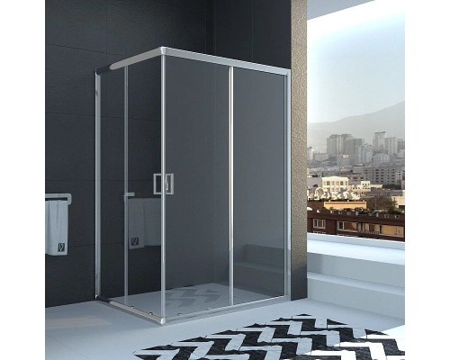 Душевой уголок Veconi Rovigo RV-10 100x80 RV10-10080-01-C5 профиль Хром стекло прозрачное