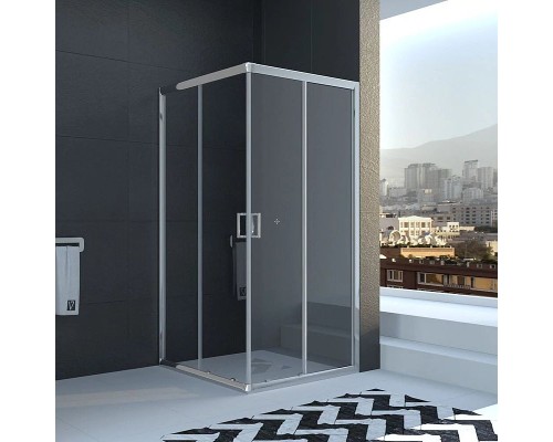 Душевой уголок Veconi Rovigo RV-11 100x100 RV11-100-01-C5 профиль Хром стекло прозрачное