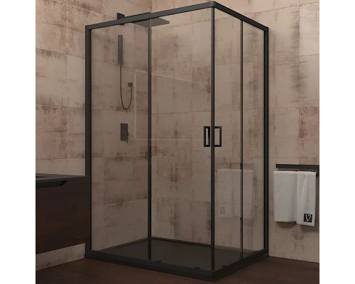 Душевой уголок Veconi Rovigo RV-14 120x80 RV14-12080-01-C5 профиль Черный матовый стекло прозрачное