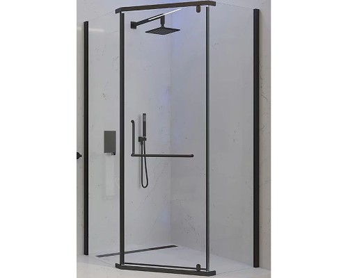 Душевой уголок Veconi Rovigo RV-36B 90x90 RV36B-90-01-C5 профиль Черный матовый стекло прозрачное