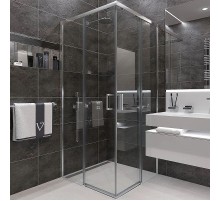 Душевой уголок Veconi Rovigo RV-47 100x100 RV47-100-01-C4 профиль Хром стекло прозрачное