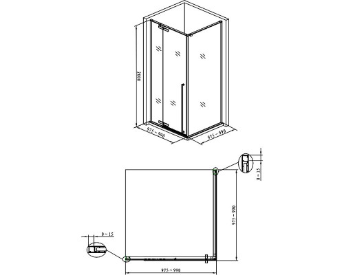 Душевой уголок Allen Brau Fantasy 100x100 3.11002-00 профиль Хром стекло прозрачное