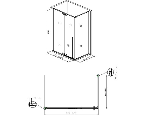 Душевой уголок Allen Brau Fantasy 140x90 3.11004-00 профиль Хром стекло прозрачное