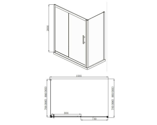 Душевой уголок Aquanet Delta NPE1131 160х90 273609 профиль Хром стекло прозрачное