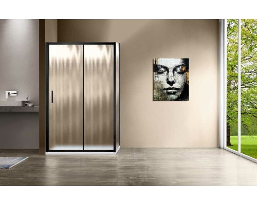 Душевой уголок Vincea Garda 120х90 VSR-1G9012CHB профиль Черный стекло шиншилла