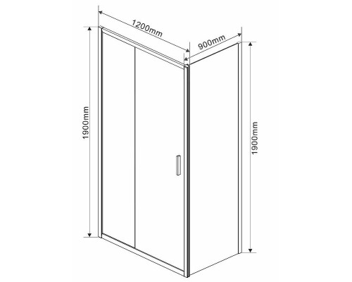 Душевой уголок Vincea Garda 120х90 VSR-1G9012CHB профиль Черный стекло шиншилла