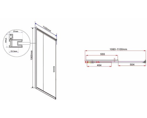 Душевой уголок Vincea Garda 110х110 VSS-1G1111CH профиль Хром стекло шиншилла
