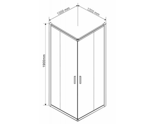 Душевой уголок Vincea Garda 120х120 VSS-1G1212CH профиль Хром стекло шиншилла