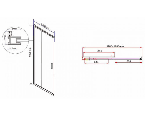 Душевой уголок Vincea Garda 120х110 VSS-1G1112CH профиль Хром стекло шиншилла