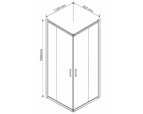 Душевой уголок Vincea Garda 110х80 VSS-1G8011CH профиль Хром стекло шиншилла