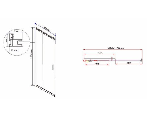 Душевой уголок Vincea Garda 110х80 VSS-1G8011CH профиль Хром стекло шиншилла