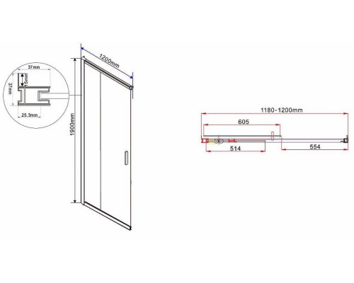 Душевой уголок Vincea Garda 120х80 VSS-1G8012CH профиль Хром стекло шиншилла