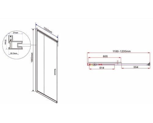 Душевой уголок Vincea Garda 120х90 VSS-1G9012CH профиль Хром стекло шиншилла