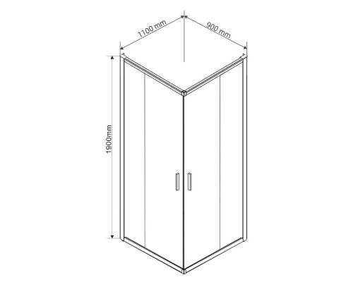 Душевой уголок Vincea Garda 110х90 VSS-1G9011CH профиль Хром стекло шиншилла