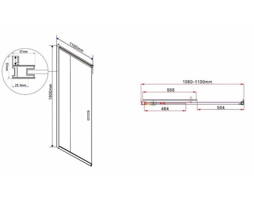 Душевой уголок Vincea Garda 110х90 VSS-1G9011CH профиль Хром стекло шиншилла