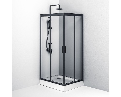 Душевой уголок AM.PM Gem S 100х80 W93G-404-100280-BT профиль Черный матовый стекло прозрачное