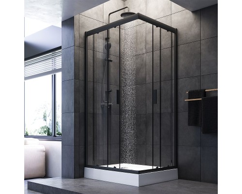 Душевой уголок AM.PM Gem S 100х80 W93G-404-100280-BT профиль Черный матовый стекло прозрачное