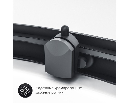 Душевой уголок AM.PM Gem S 100х80 W93G-404-100280-BT профиль Черный матовый стекло прозрачное