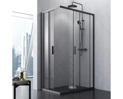 Душевой уголок AM.PM Gem S 120х80 W93G-404-120280-BT профиль Черный матовый стекло прозрачное