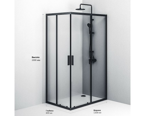 Душевой уголок AM.PM Gem S 120х80 W93G-404-120280-BT профиль Черный матовый стекло прозрачное