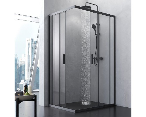 Душевой уголок AM.PM Gem S 120х90 W93G-404-120290-BT профиль Черный матовый стекло прозрачное