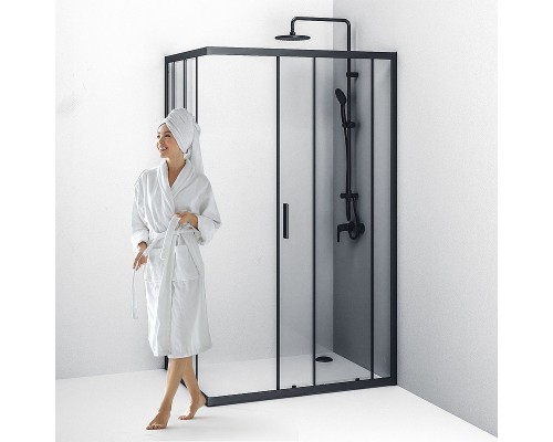 Душевой уголок AM.PM Gem S 120х90 W93G-404-120290-BT профиль Черный матовый стекло прозрачное