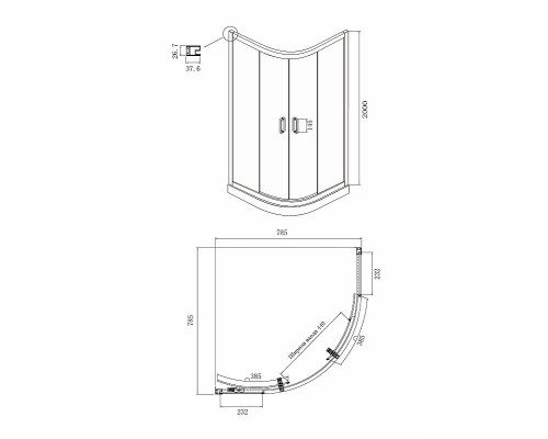 Душевой уголок Ambassador Kingston 80х80 14011106 профиль Хром стекло прозрачное