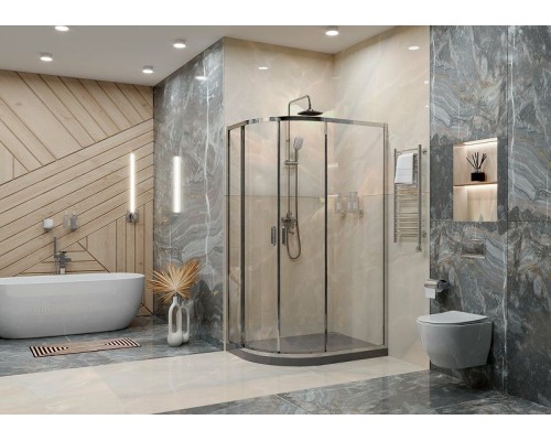 Душевой уголок Ambassador Kingston 120х90 14011109 профиль Хром стекло прозрачное