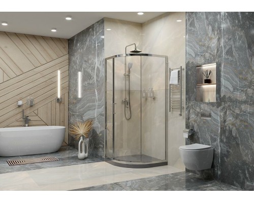 Душевой уголок Ambassador Kingston 100х100 14011113 профиль Хром стекло прозрачное