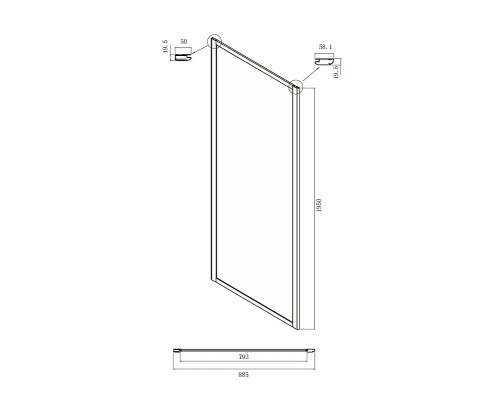 Душевой уголок Ambassador Forsa 100х90 17021101NX-90NX профиль Хром стекло прозрачное