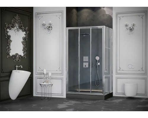 Душевой уголок Ambassador Forsa 100х100 17021101NX-100NX профиль Хром стекло прозрачное