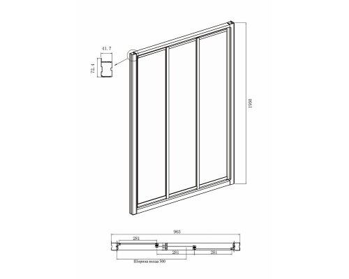 Душевой уголок Ambassador Forsa 100х100 17021101NX-100NX профиль Хром стекло прозрачное