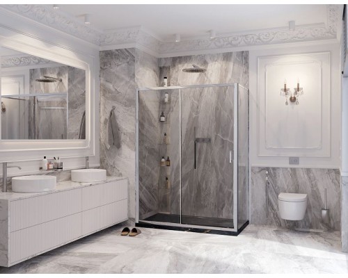 Душевой уголок Ambassador Forsa 110х100 17021117AX-100AX профиль Хром стекло прозрачное