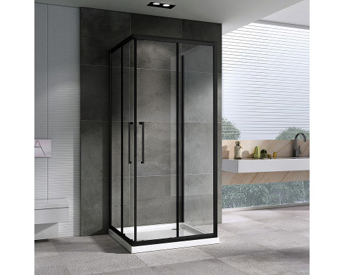 Душевой уголок Abber Schwarzer Diamant 80x80 AG02080BH-S80Bб профиль Черный стекло прозрачное