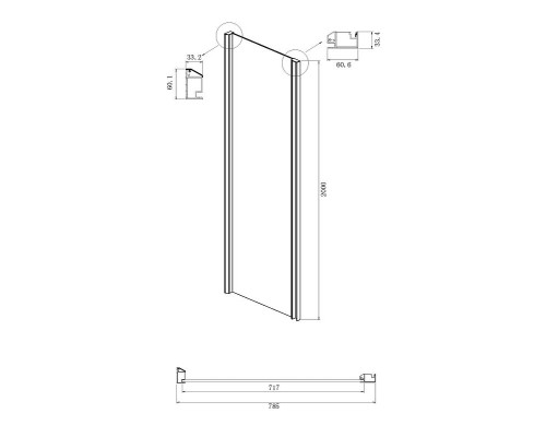 Душевой уголок Ambassador Intense 140x80 110021103IX-80IX профиль Хром стекло прозрачное