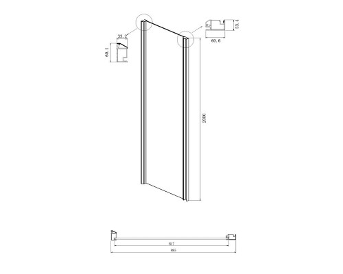 Душевой уголок Ambassador Intense 150x90 110021104IX-90IX профиль Хром стекло прозрачное