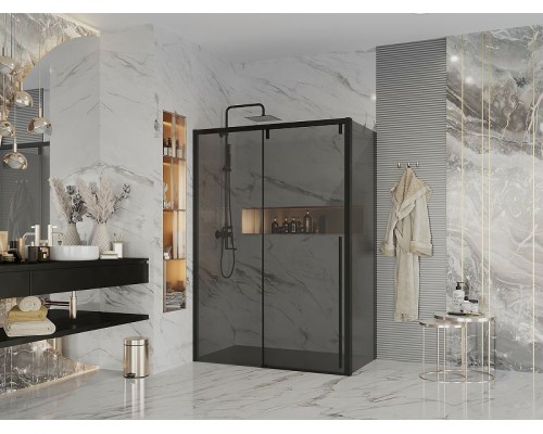 Душевой уголок Ambassador Intense 160x80 110022205IBB-80IBB профиль Черный стекло тонированное