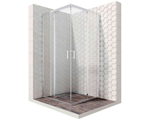 Душевой уголок Ambassador Kingston 80x80 14011119 профиль Хром стекло прозрачное