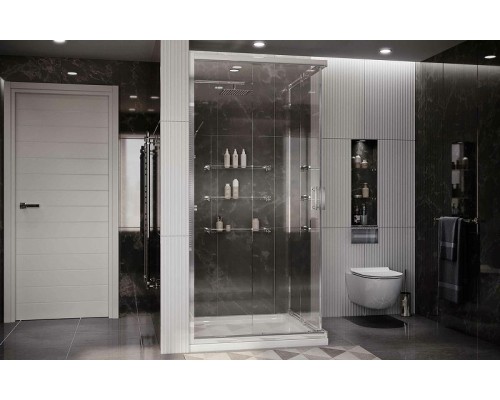 Душевой уголок Ambassador Kingston 80x80 14011119 профиль Хром стекло прозрачное