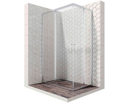 Душевой уголок Ambassador Kingston 120x90 14011122 профиль Хром стекло прозрачное