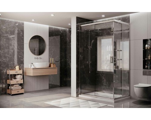 Душевой уголок Ambassador Kingston 120x90 14011122 профиль Хром стекло прозрачное