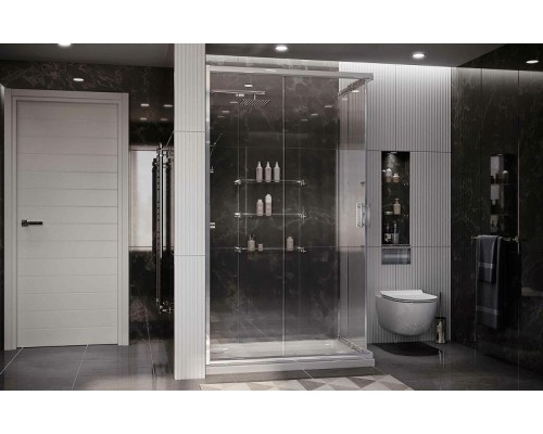 Душевой уголок Ambassador Kingston 120x90 14011122 профиль Хром стекло прозрачное