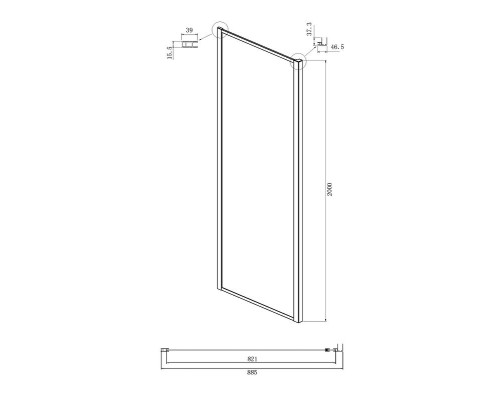 Душевой уголок Ambassador Elysium 90x90 111021103KX-90KX профиль Хром стекло прозрачное