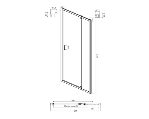 Душевой уголок Ambassador Elysium 90x100 111021103KX-100KX профиль Хром стекло прозрачное